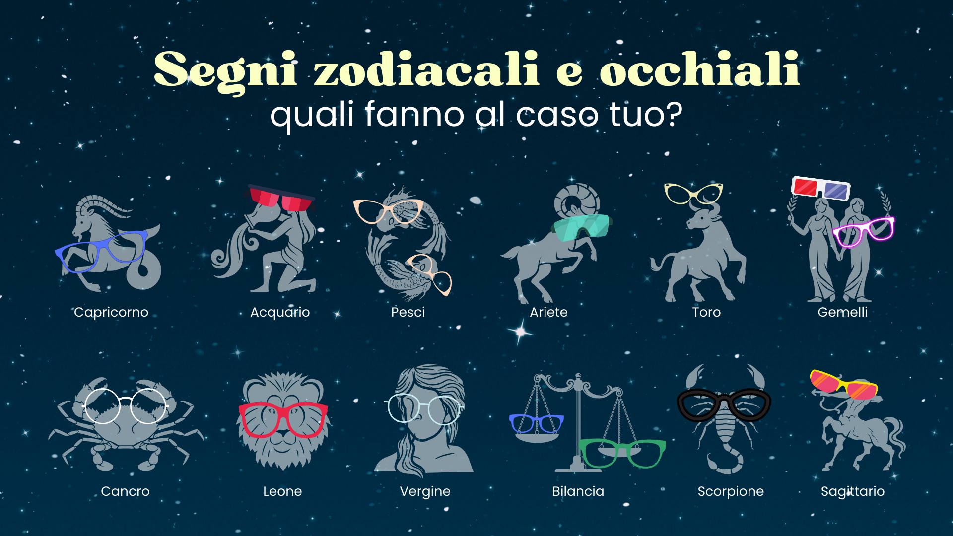 Segni zodiacali e occhiali: quali fanno al caso tuo?